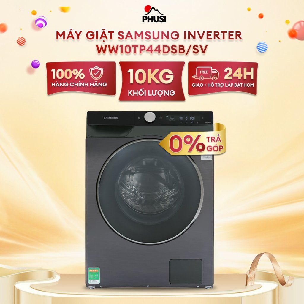 Máy Giặt Lồng Ngang Samsung Inverter 10kg WW10TP44DSB/SV