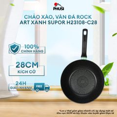 Chảo xào, vân đá Rock Art xanh, dùng cho bếp từ Supor H23108-C28