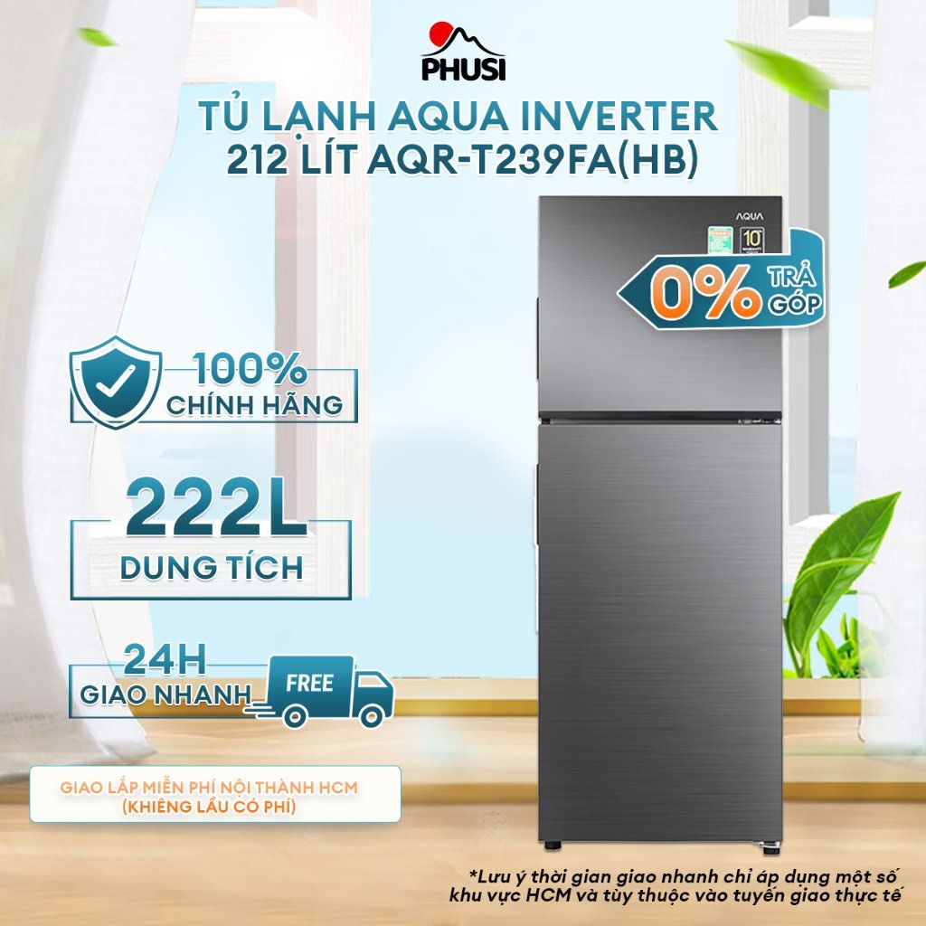 Tủ lạnh Aqua Inverter 212 lít AQR-T239FA(HB)