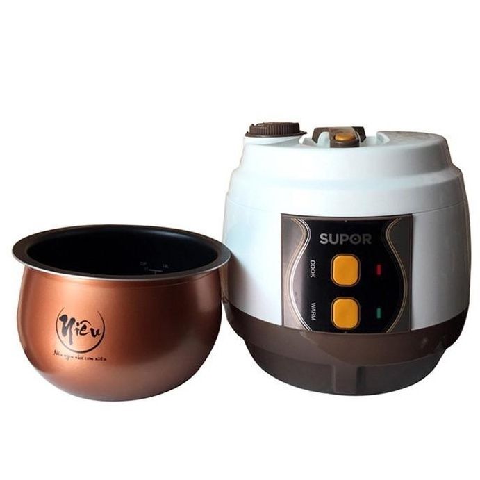 Nồi cơm điện Niêu SUPOR CFXB50YB13VN-RD-50 1.8L - Lòng nồi 2mm phủ chống dính Điều khiển 2 nút nhấn nấu và giữ ấm