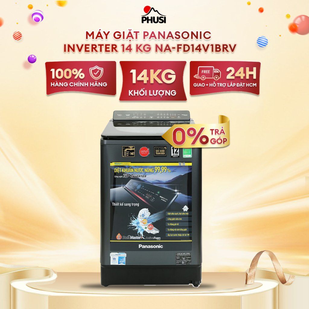 Máy Giặt Lồng Đứng Panasonic Inverter 14 Kg NA-FD14V1BRV
