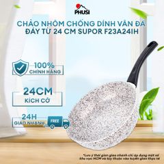 Chảo nhôm chống dính vân đá đáy từ 24 cm Supor F23A24IH -  chịu nhiệt tối đa 380 - 400 độ C