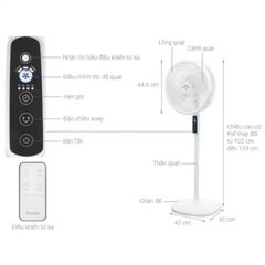 Quạt đứng Tefal Turbo Silence Plus VH689690 - Trắng cánh trắng - Hàng Chính Hãng / BH 02 năm