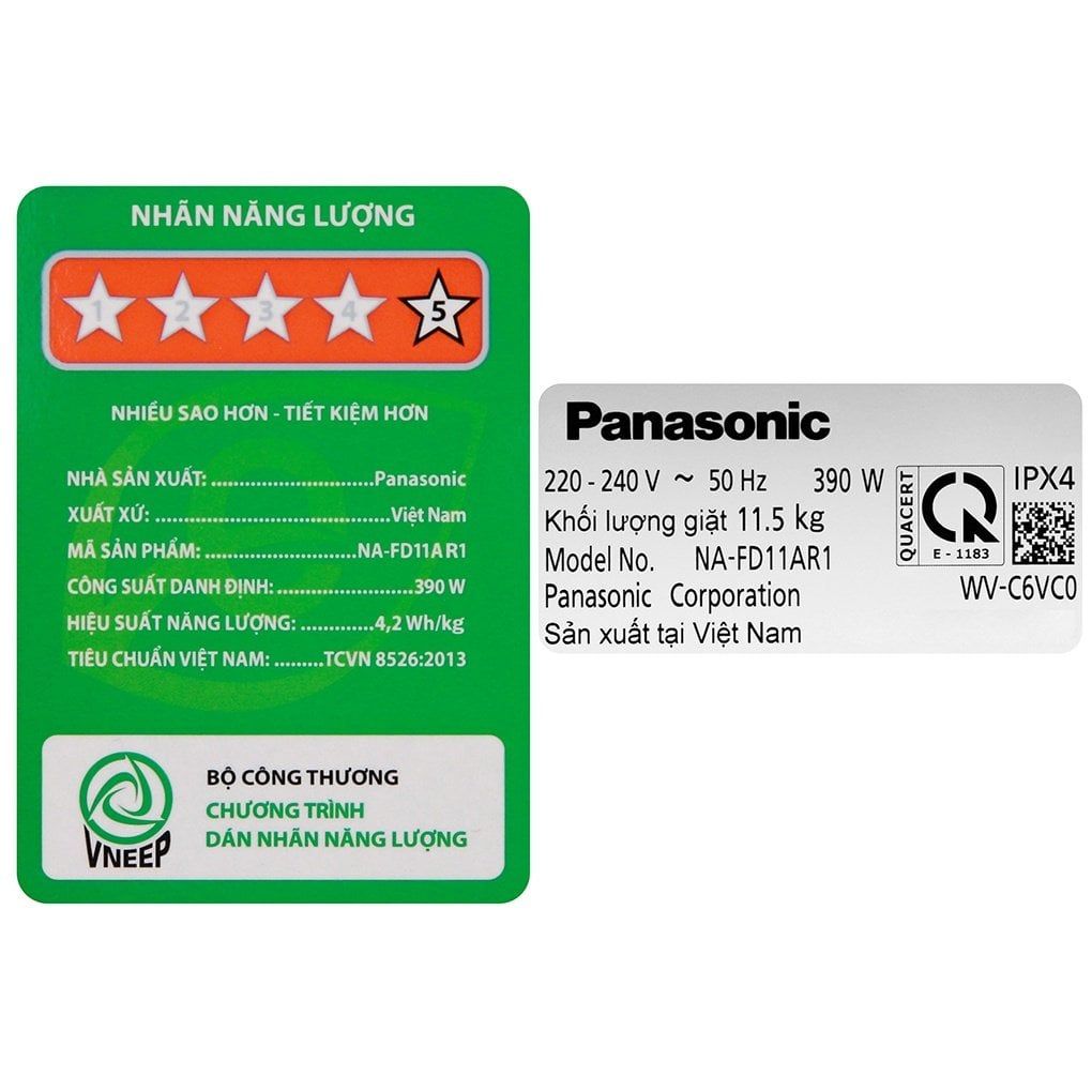 Máy Giặt Lồng Đứng Panasonic Inverter 11.5 Kg NA-FD11AR1BV