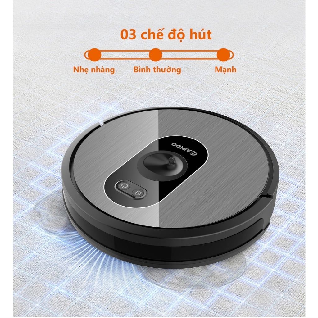 RRobot hút bụi lau nhà Rapido R6S Điều khiển bằng tiếng Việt, Lực hút mạnh mẽ lên tới 2500PA - Chính Hãng, Mới, Full Box