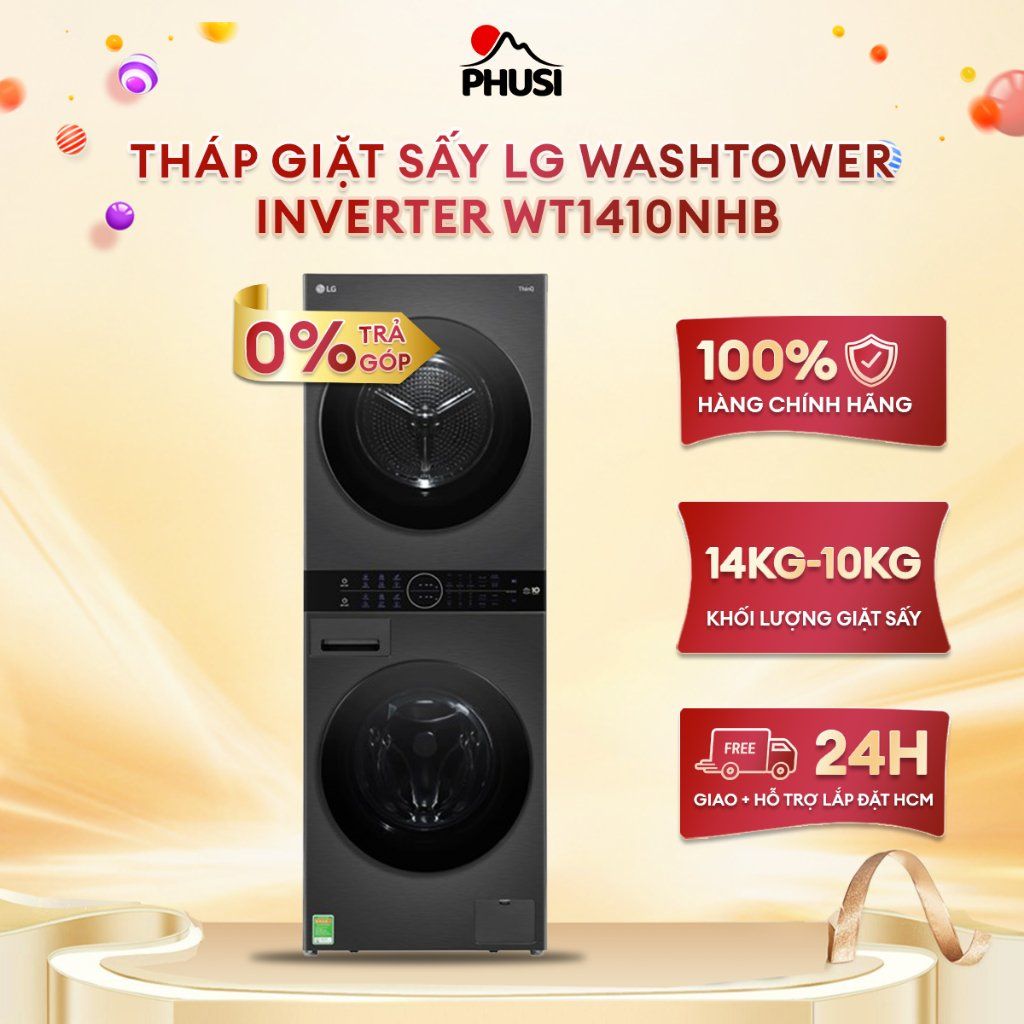 Máy giặt sấy LG Inverter 14 kg WT1410NHB