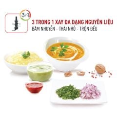 Máy xay đồ ăn Tefal 3 trong một MB520138 - 300W, 400ml - hàng thật / Bảo hành 02 Năm