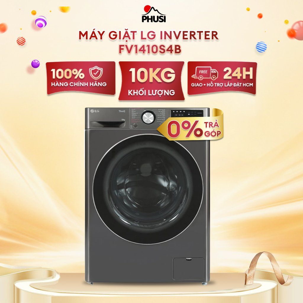 Máy Giặt Lồng Ngang LG AI DD Inverter 10 kg FV1410S4B