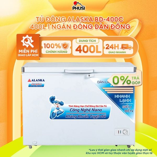 Tủ đông Alaska BD-400C 400L 1 ngăn đông dàn đồng
