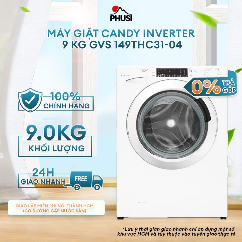 Máy Giặt Lồng Ngang Candy Inverter 9 kg GVS 149THC3 [MIỄN PHÍ GIAO LẮP HCM]