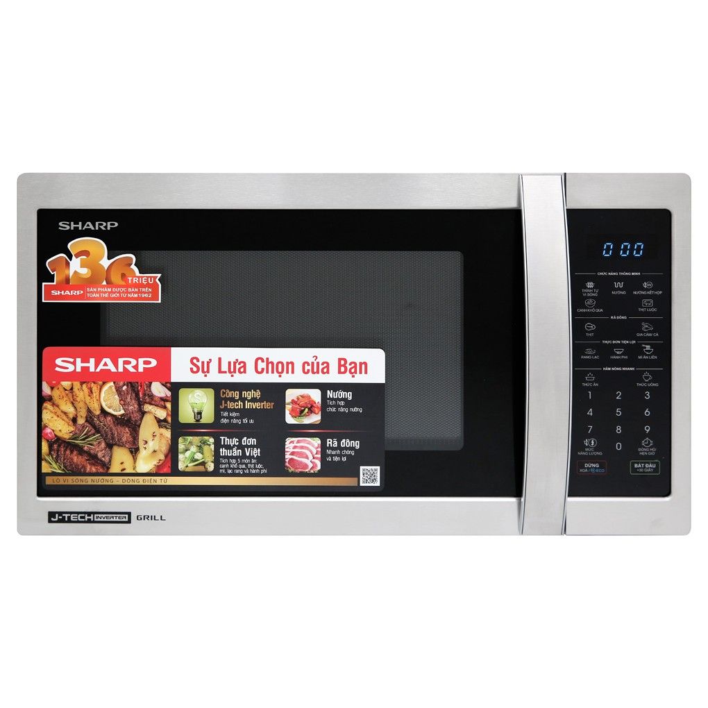 Lò Vi Sóng Điện Tử Có Nướng Sharp R-G52XVN-ST (25 Lít) - Hàng Chính Hãng