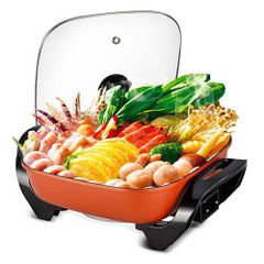 Nồi Lẩu điện Supor H30FK802VN-136 1360W - Nắp đậy Thủy tinh trong suốt, chịu nhiệt cao