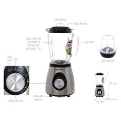 Máy xay sinh tố Sharp EM-S155GV-ST - Chính Hãng, Mới, Full Box