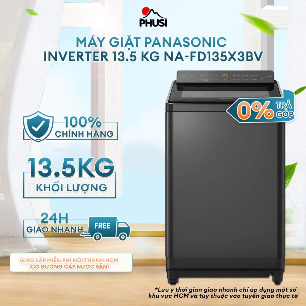 Máy Giặt Lồng Đứng Panasonic Inverter 13.5 Kg NA-FD135X3BV