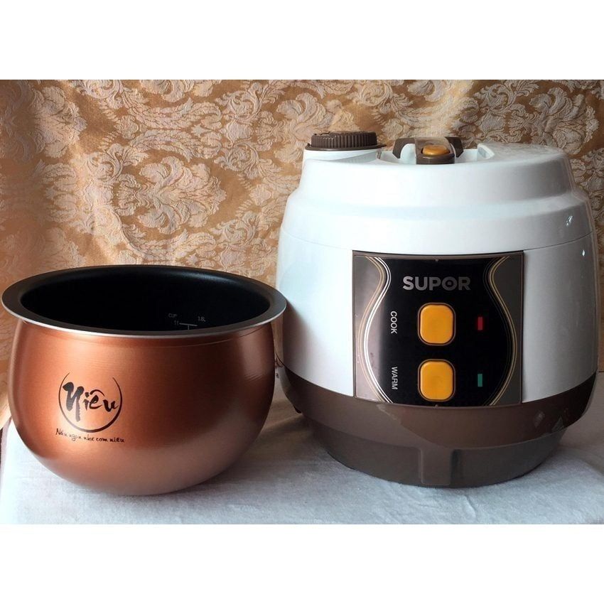 Nồi cơm điện Niêu SUPOR CFXB50YB13VN-RD-50 1.8L - Lòng nồi 2mm phủ chống dính Điều khiển 2 nút nhấn nấu và giữ ấm