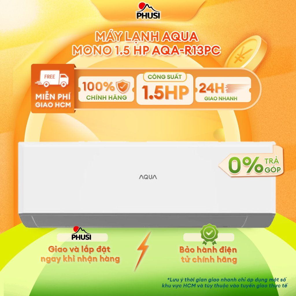 AQA-R10PC| AQA-R13PC| AQA-R18PC Máy lạnh AQUA 1HP/ 1.5HP/ 2.0HP Non Inverter