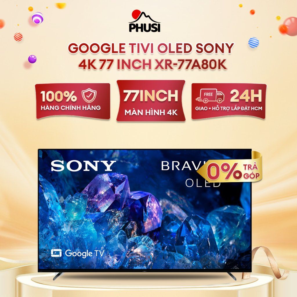 Google Tivi OLED Sony 4K 77 inch XR-77A80K