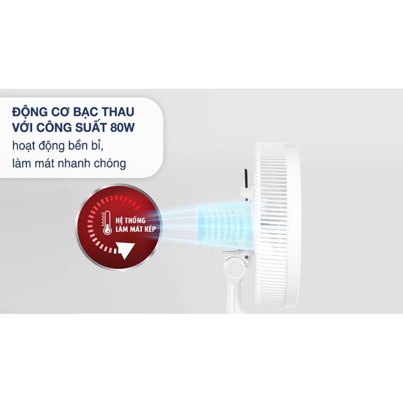 Quạt đứng Tefal Turbo Silence Plus VH689690 - Trắng cánh trắng - Hàng Chính Hãng / BH 02 năm