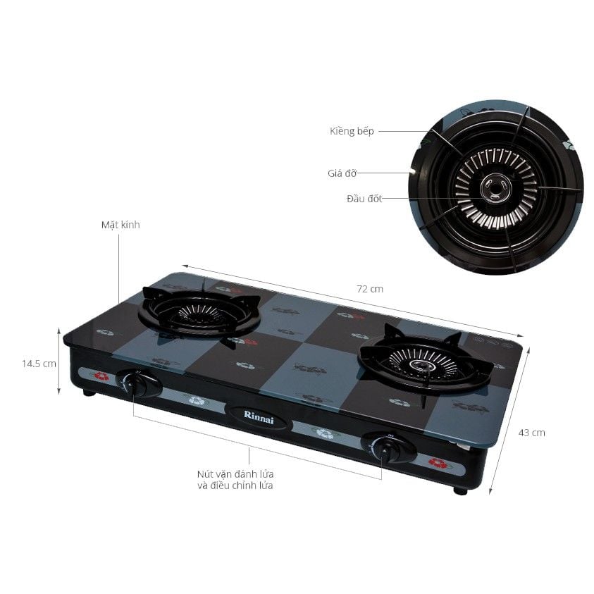 Bếp Gas Rinnai RV-715SLIM(GL-PE)