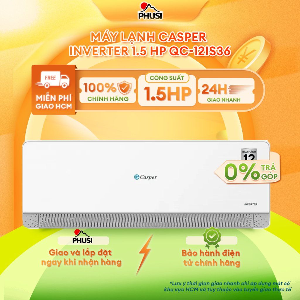 QC-09IS36| QC-12IS36 Máy Lạnh Casper Inverter 1HP/ 1.5 HP