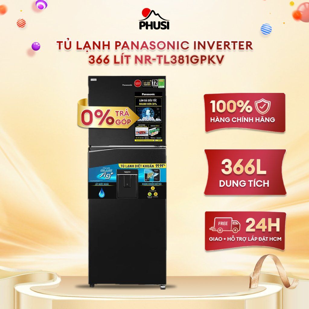 Tủ lạnh Panasonic Inverter 366 lít NR-TL381GPKV -