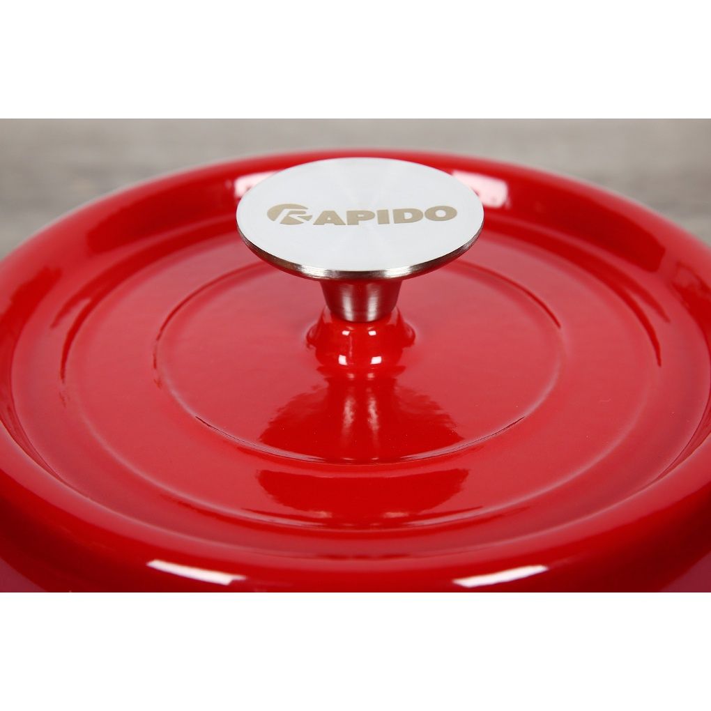 Nồi gang đúc tráng men chống dính Rapido - Nồi gang nhiều size 20cm, 22cm, 24cm RK20-RD RK22-RD RK24-RD