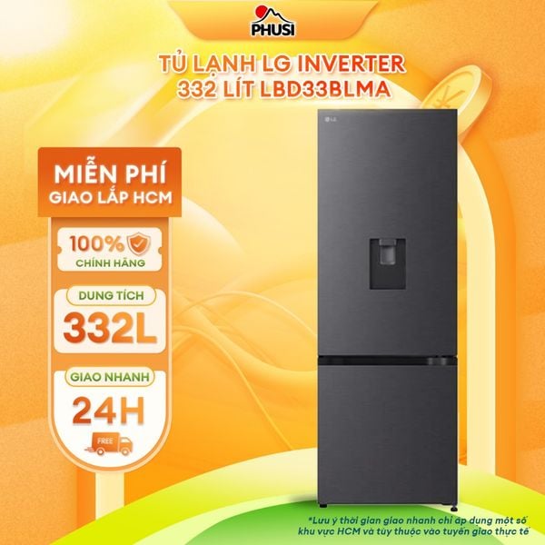 LBD33BLMA Tủ lạnh LG Inverter 332 lít LBD33BLMA - Hàng Chính Hãng, Mới 100% [GIAO LẮP MIỄN PHÍ HCM]