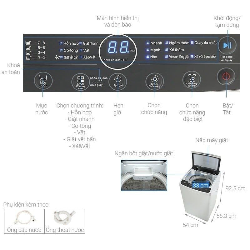 Máy giặt Whirlpool StainClean 9.5 kg VWVC9502FS