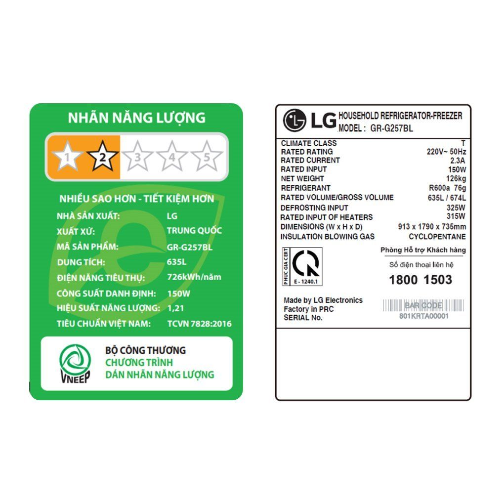 Tủ lạnh LG Instaview lấy nước ngoài UVnano 635L màu đen GR-G257BL