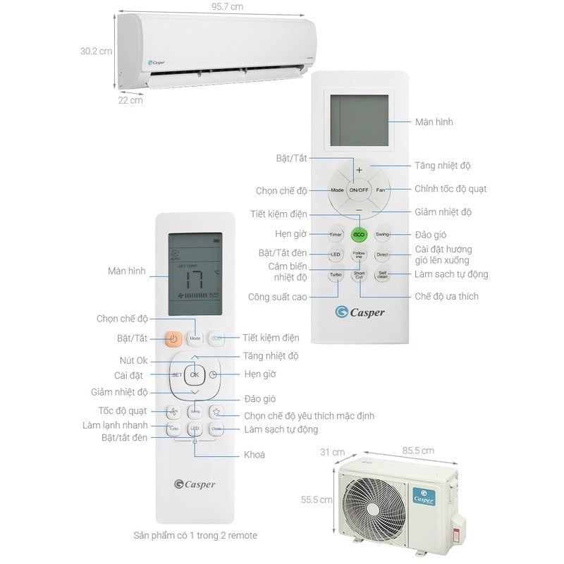 Máy lạnh Casper Inverter 2 HP IC-18TL32
