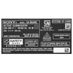 HT-S40R Dàn âm thanh Bộ loa thanh Sony HT-S40R 600W Điều khiển qua Bluetooth