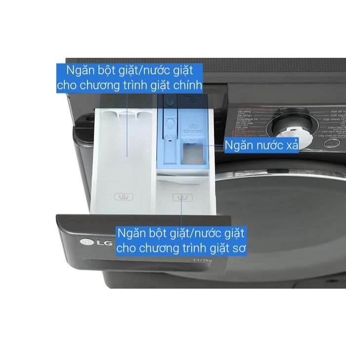 Máy Giặt Sấy Lồng Ngang LG Inverter giặt 11 kg - sấy 7 kg FV1411D4B