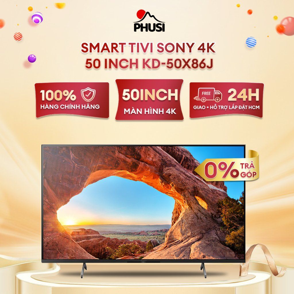 Smart Tivi Sony 4K 50 inch KD-50X86J -  Bảo hành 6 tháng