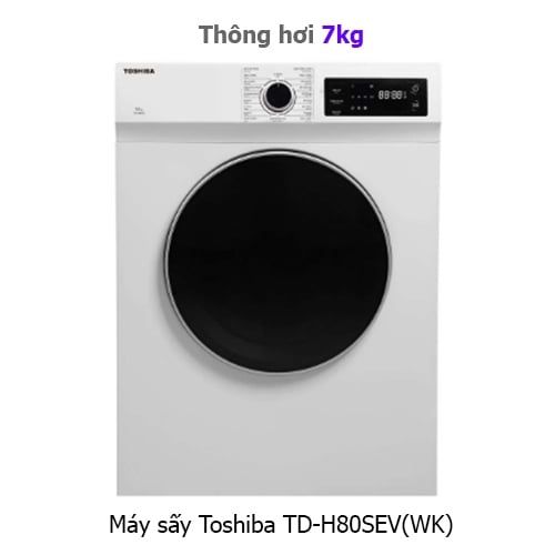Máy Sấy Thông Hơi Lồng Ngang Toshiba 7kg TD-H80SEV(WK)