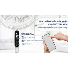 Quạt đứng Tefal Turbo Silence Plus VH689690 - Trắng cánh trắng - Hàng Chính Hãng / BH 02 năm