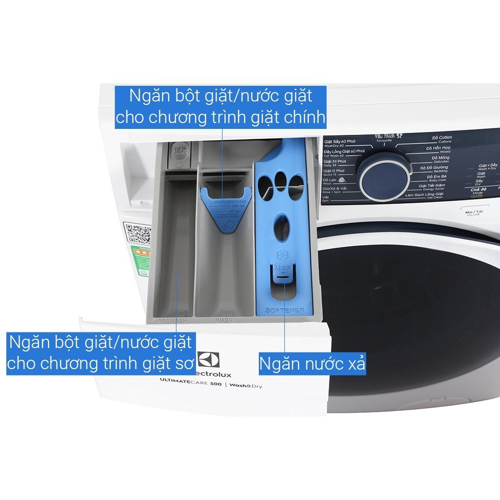 Máy Giặt Sấy Lồng Ngang Electrolux Inverter 9 kg EWW9024P5WB - [MIỄN PHÍ GIAO LẮP]
