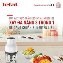 Máy xay đồ ăn Tefal 3 trong một MB520138 - 300W, 400ml - hàng thật / Bảo hành 02 Năm