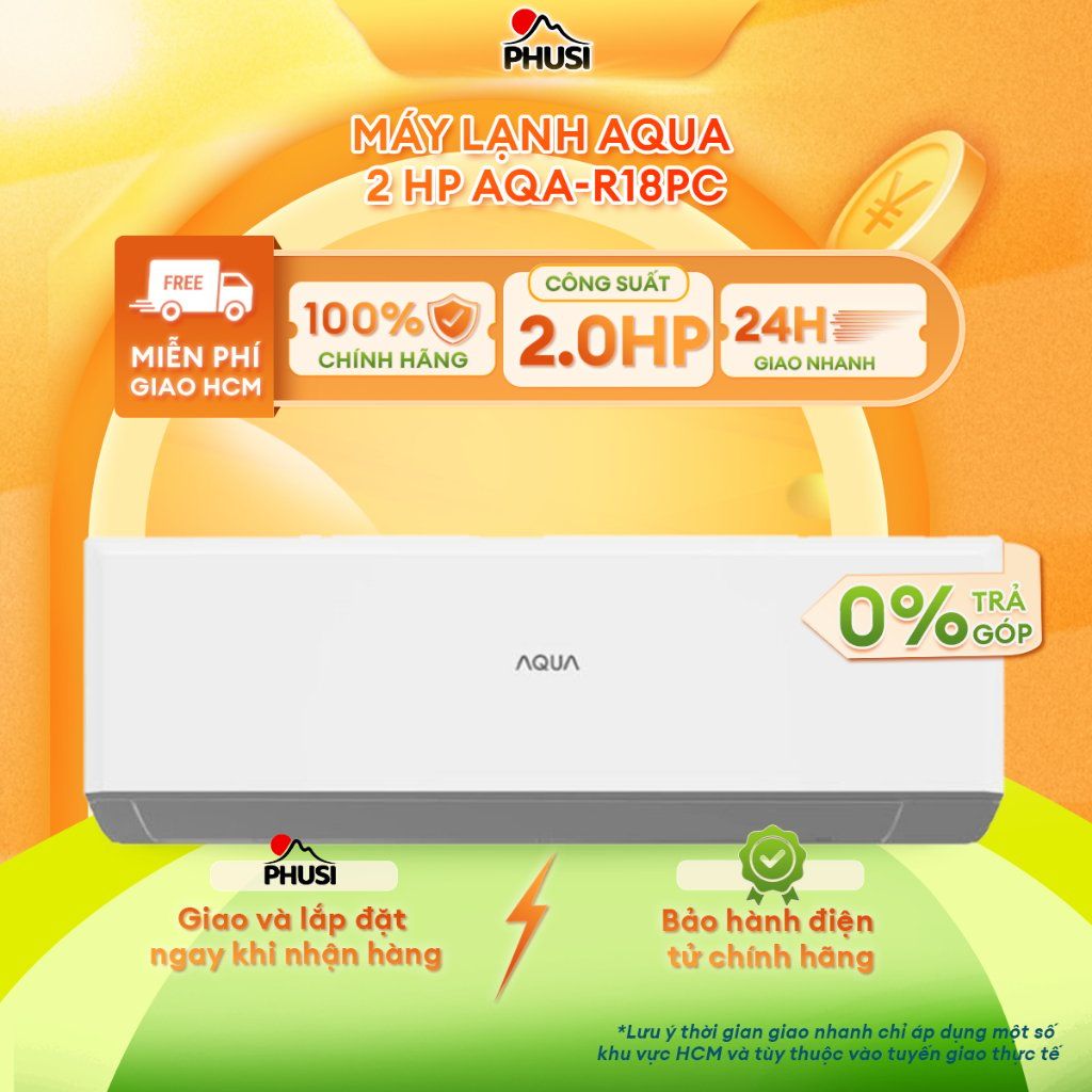 Máy Lạnh AQUA Non Inverter 1HP AQA-R10PC| 1.5HP AQA-R13PC| 2.0HP AQA-R18PC