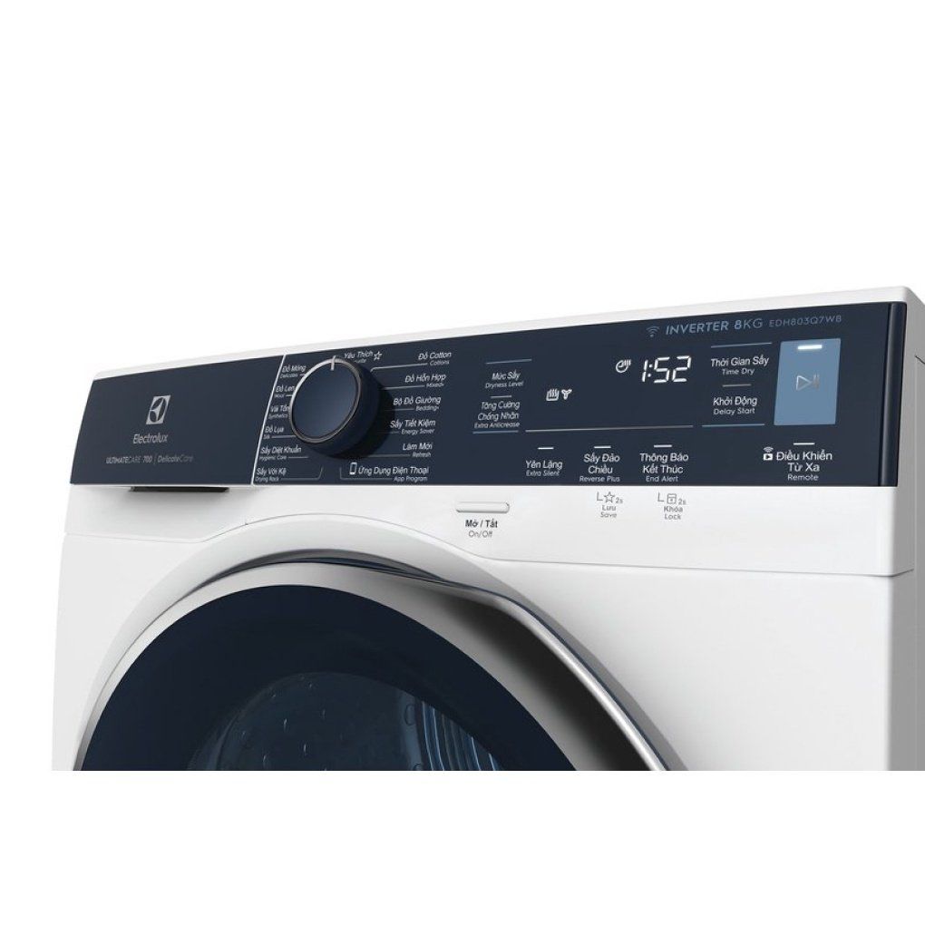 Máy Sấy Bơm Nhiệt Lồng Ngang Electrolux 8 kg EDH803Q7WB
