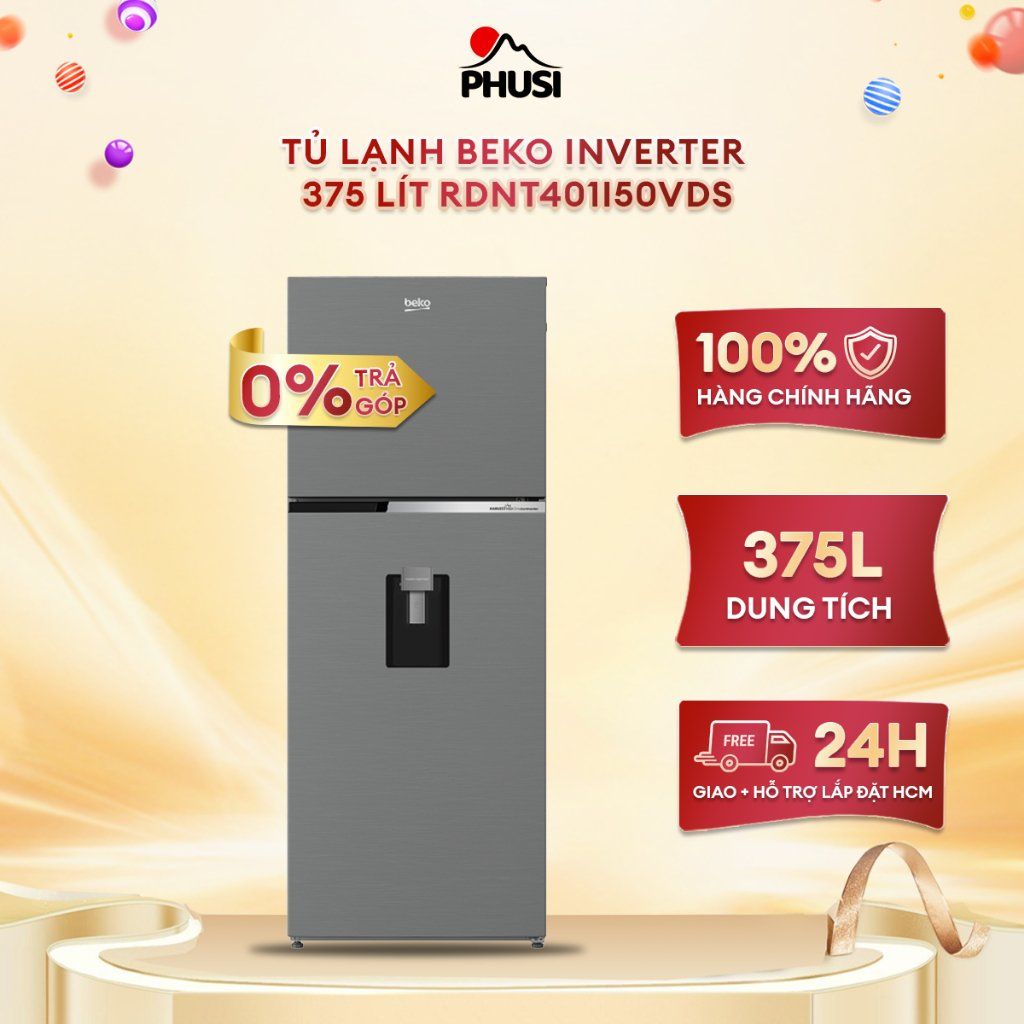 Tủ lạnh Beko Inverter 375 lít RDNT401I50VDS [MIỄN PHÍ GIAO HÀNG - LẮP ĐẶT]