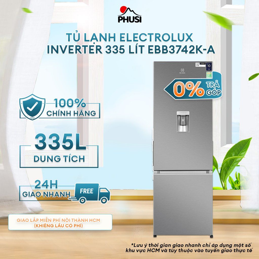 Tủ lạnh Electrolux Inverter 335 lít EBB3742K-A [MIỄN PHÍ GIAO HÀNG - LẮP ĐẶT HCM]