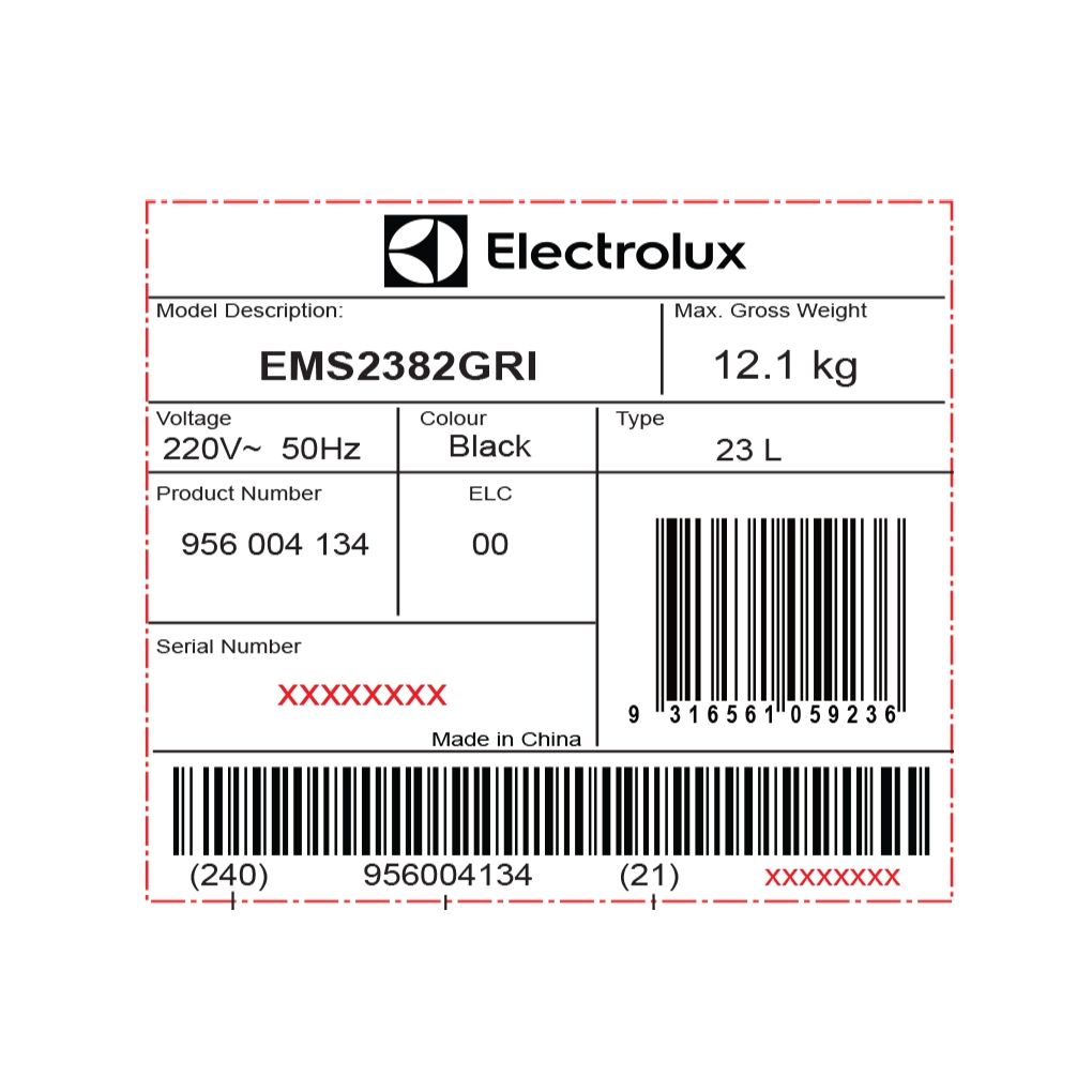 Lò vi sóng để bàn tích hợp nướng Electrolux EMS2382GRI 23 lít 5 mức công suất Hàng Mới Chính Hãng