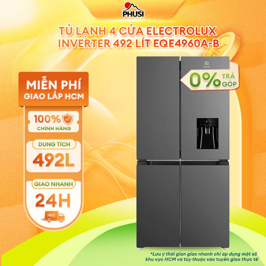EQE4900A-A/ EQE4960A-B Tủ lạnh 4 Cửa Electrolux Inverter 496/492L