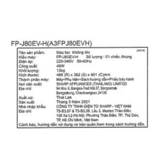Máy lọc không khí Sharp FP-J80EV-H ()