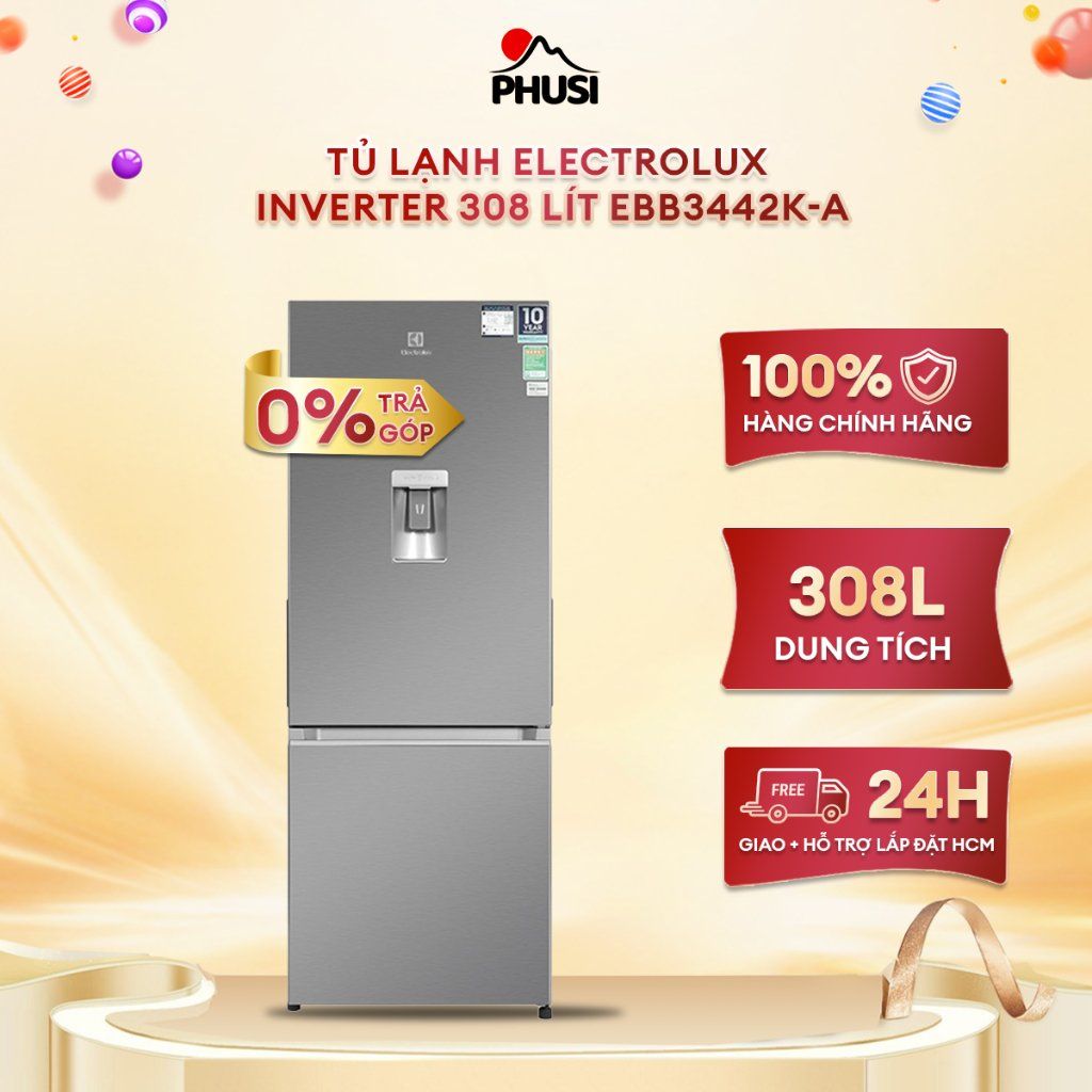Tủ lạnh Electrolux Inverter 308 lít EBB3442K-A