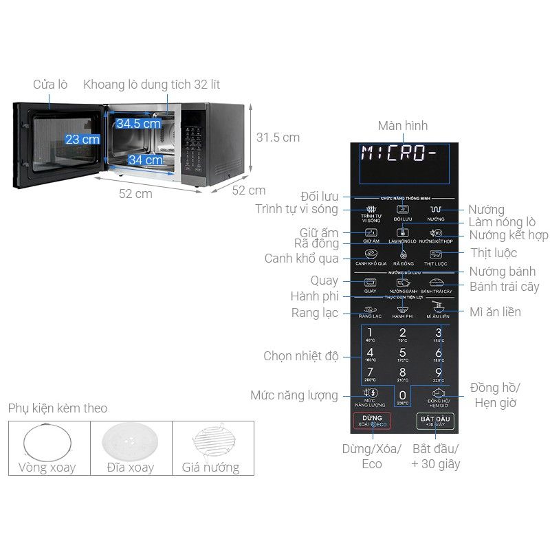 Lò vi sóng Sharp R-C932XVN-BST 32 lít