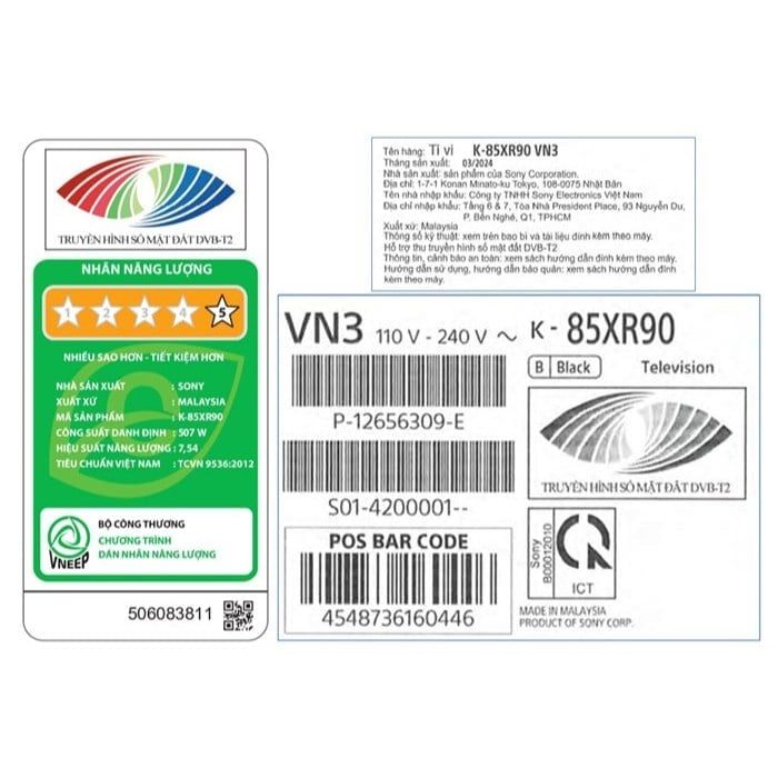 Google Tivi QLED Mini LED Sony 4K 85 inch K-85XR90