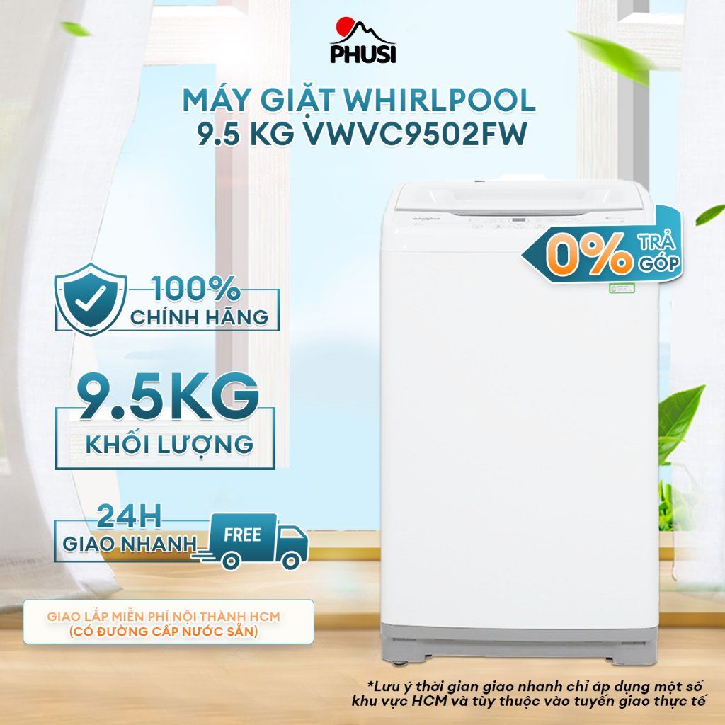 Máy giặt Whirlpool 9.5 kg VWVC9502FW
