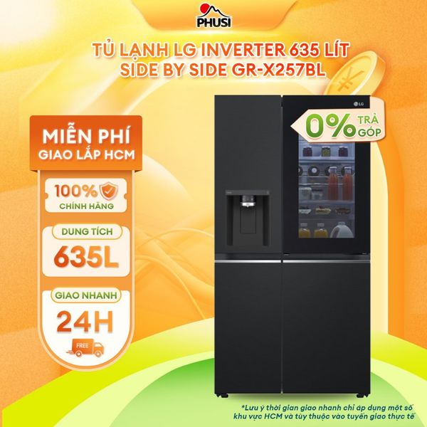 Tủ lạnh LG Inverter 635 Lít Side By Side InstaView Door-in-Door GR-X257BL
