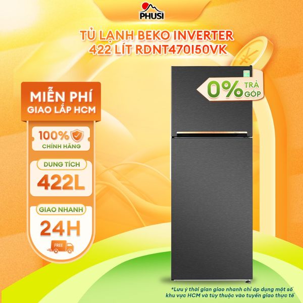 Tủ lạnh Beko Inverter 422 lít RDNT470I50VK